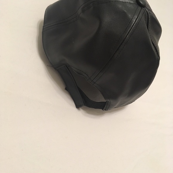 Black Faux Leather Dad Hat - Picture 6 of 7